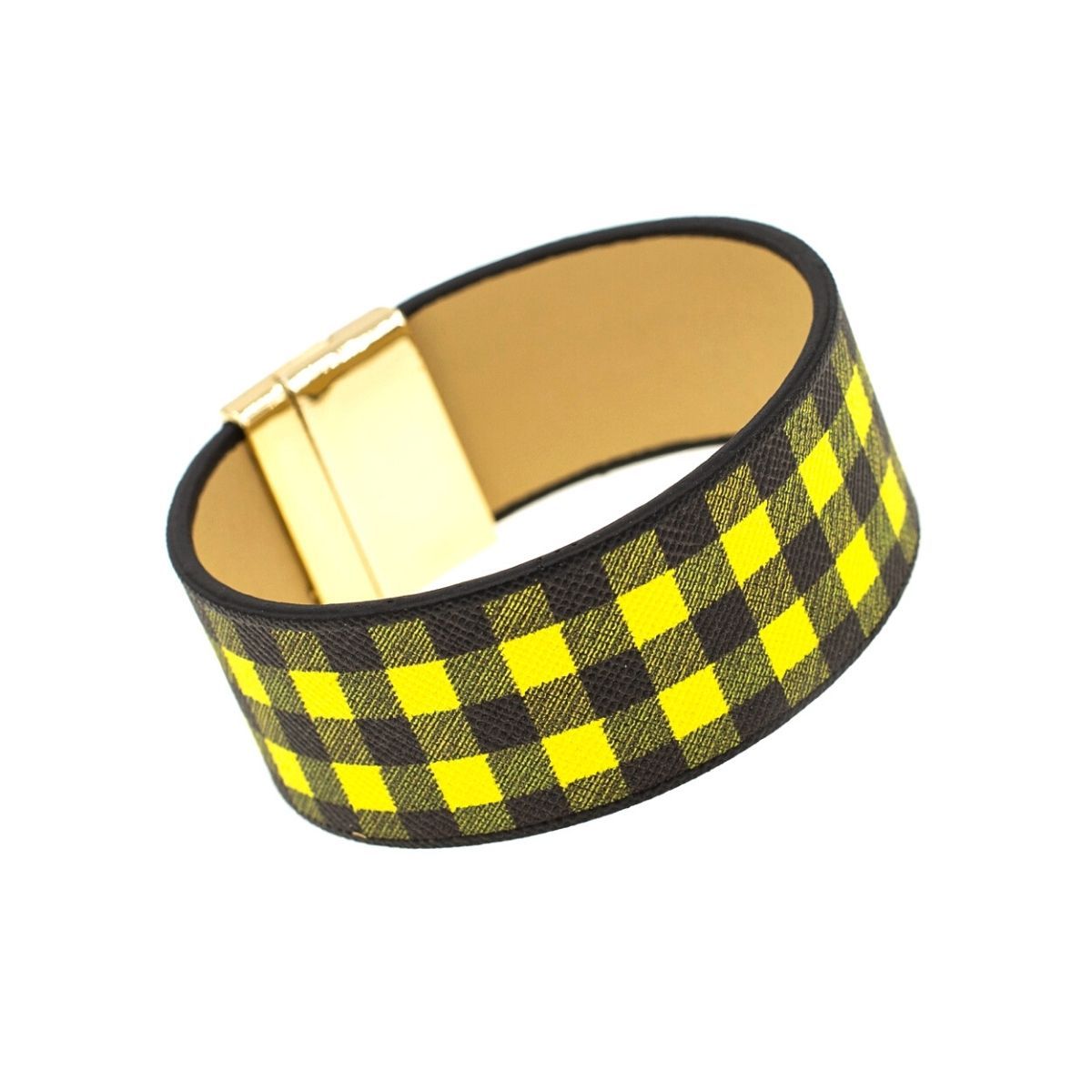 Yellow Buffalo Plaid Bracelet|7.65 inches - Premium Wholesale Jewelry from Pinktown - Just $7! Shop now at chiquestyles