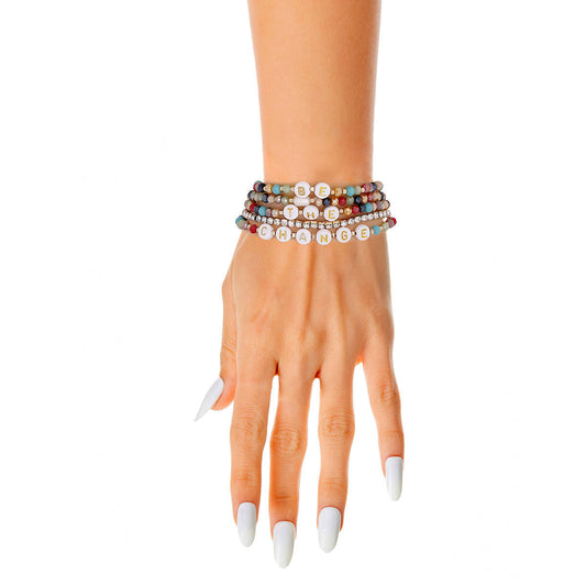 Be the Change Beaded Bracelets|Stretch to Fit - Premium Wholesale Jewelry from Pinktown - Just $13! Shop now at chiquestyles