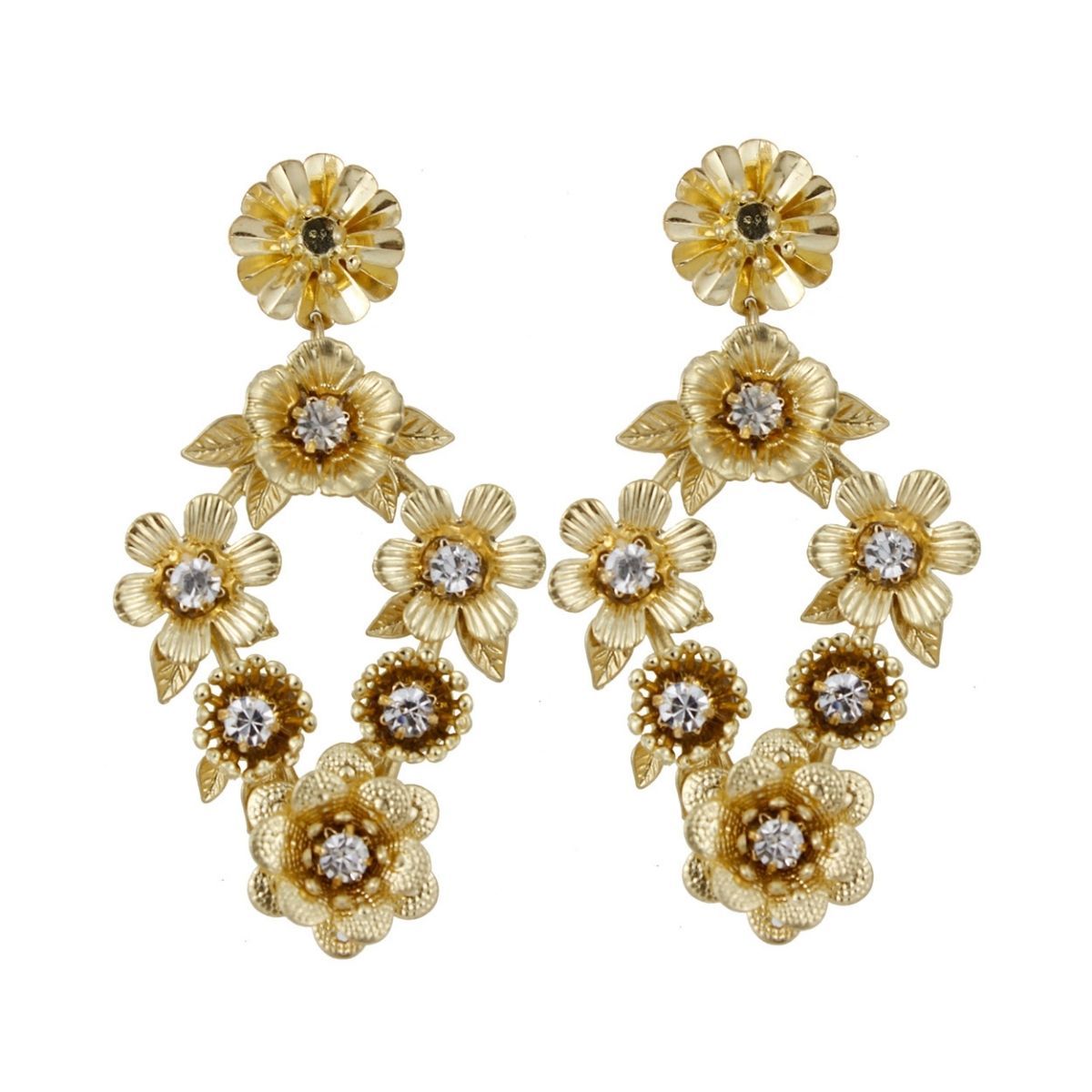 Vintage Gold Metal Flower Earrings|2.5 inches - Premium Wholesale Jewelry from Pinktown - Just $11! Shop now at chiquestyles
