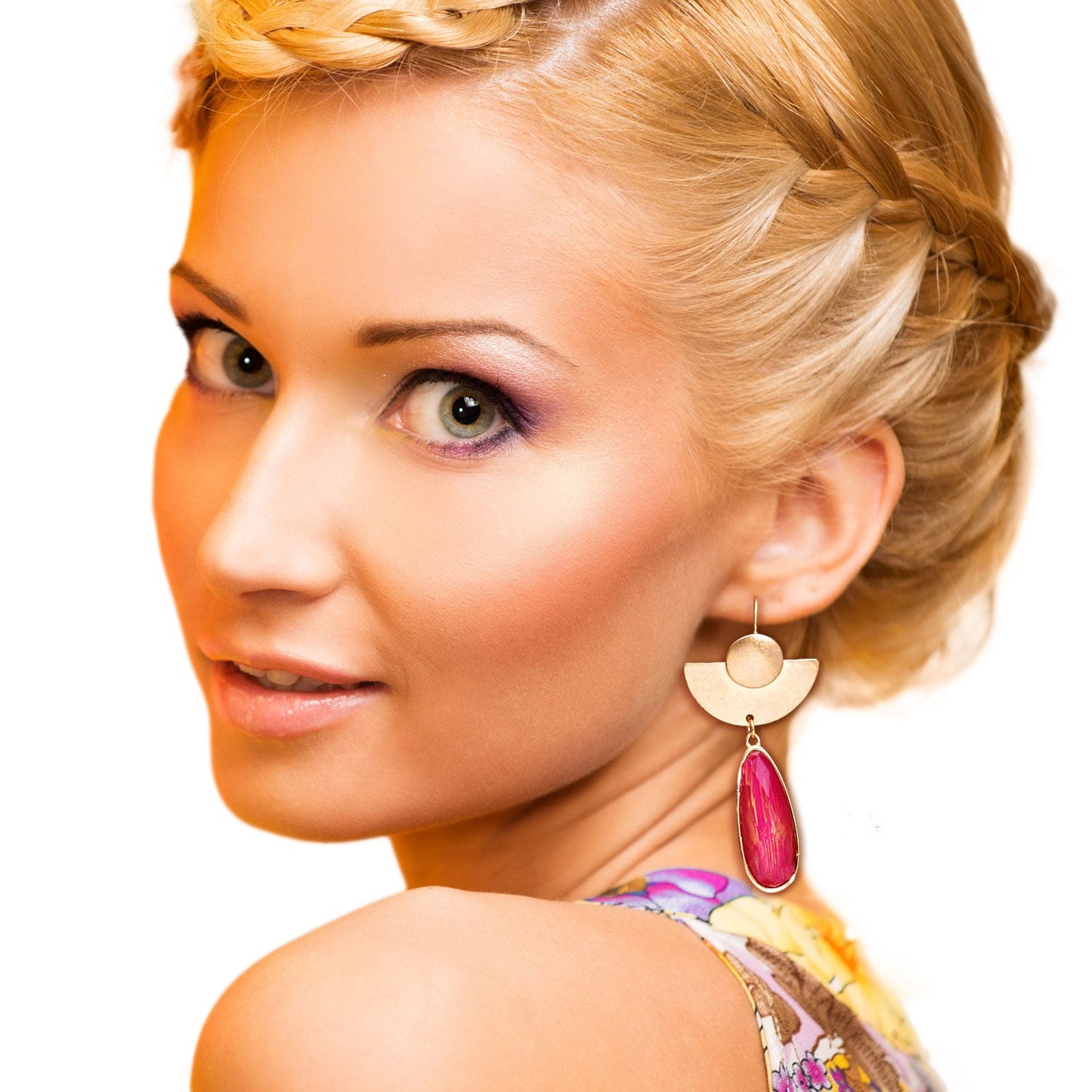 Fuchsia Teardrop Fish Hook Earrings|2.45 inches - Premium Wholesale Jewelry from Pinktown - Just $8! Shop now at chiquestyles