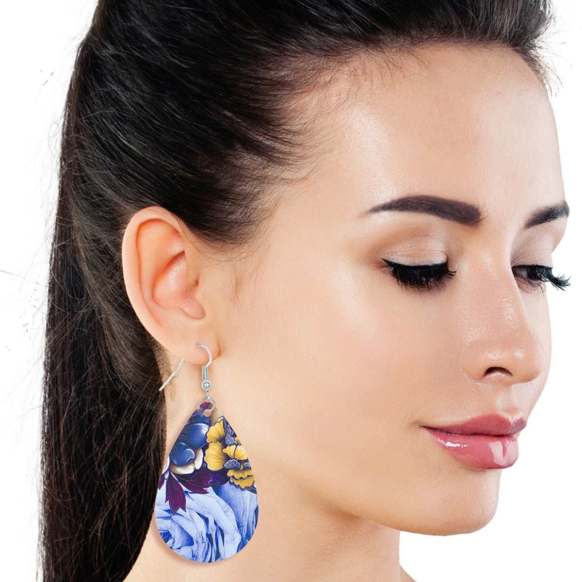 Various Flower Printed Teardrop Earrings - Premium Wholesale Jewelry from Pinktown - Just $4! Shop now at chiquestyles