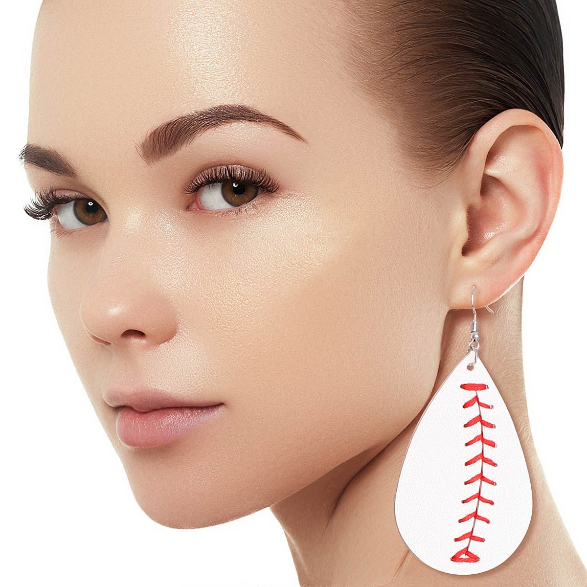 White Baseball Teardrop Earrings - Premium Wholesale Jewelry from Pinktown - Just $5! Shop now at chiquestyles