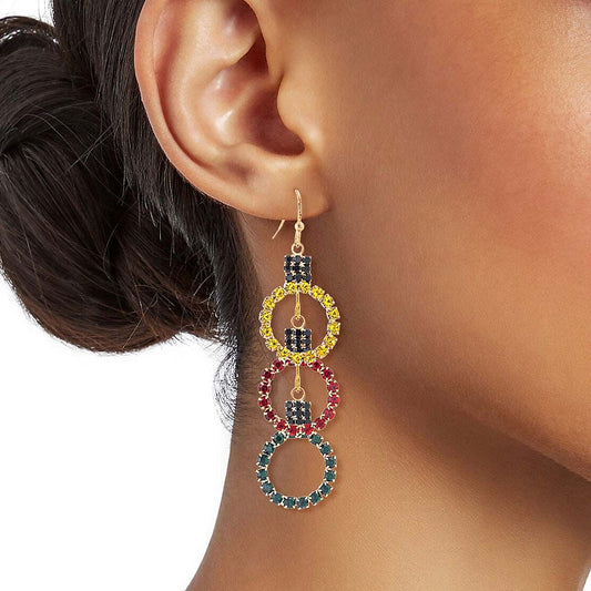 Multi Round Triple Xmas Earrings - Premium Wholesale Jewelry from Pinktown - Just $11! Shop now at chiquestyles