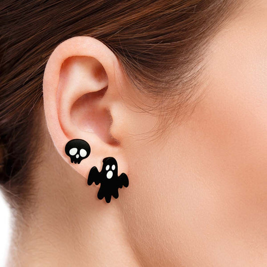 2 Pair Black Spooky Studs|.8 inches - Premium Wholesale Jewelry from Pinktown - Just $9! Shop now at chiquestyles