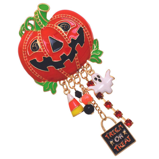 Jack O Lantern Balloon Brooch|3.45 x 1.8 inches - Premium Wholesale Jewelry from Pinktown - Just $12! Shop now at chiquestyles