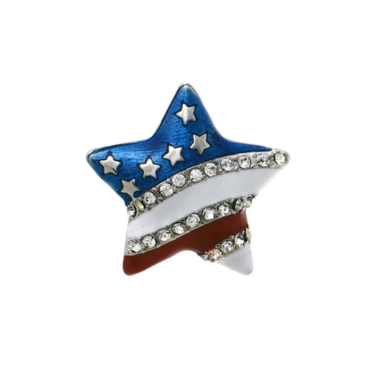 American Flag Star Brooch|1.13 x 1.13 inches - Premium Wholesale Jewelry from Pinktown - Just $6! Shop now at chiquestyles