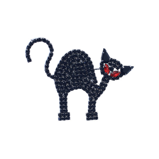 Black Cat Halloween Pin|2.15 x 2.15 inches - Premium Wholesale Jewelry from Pinktown - Just $7! Shop now at chiquestyles