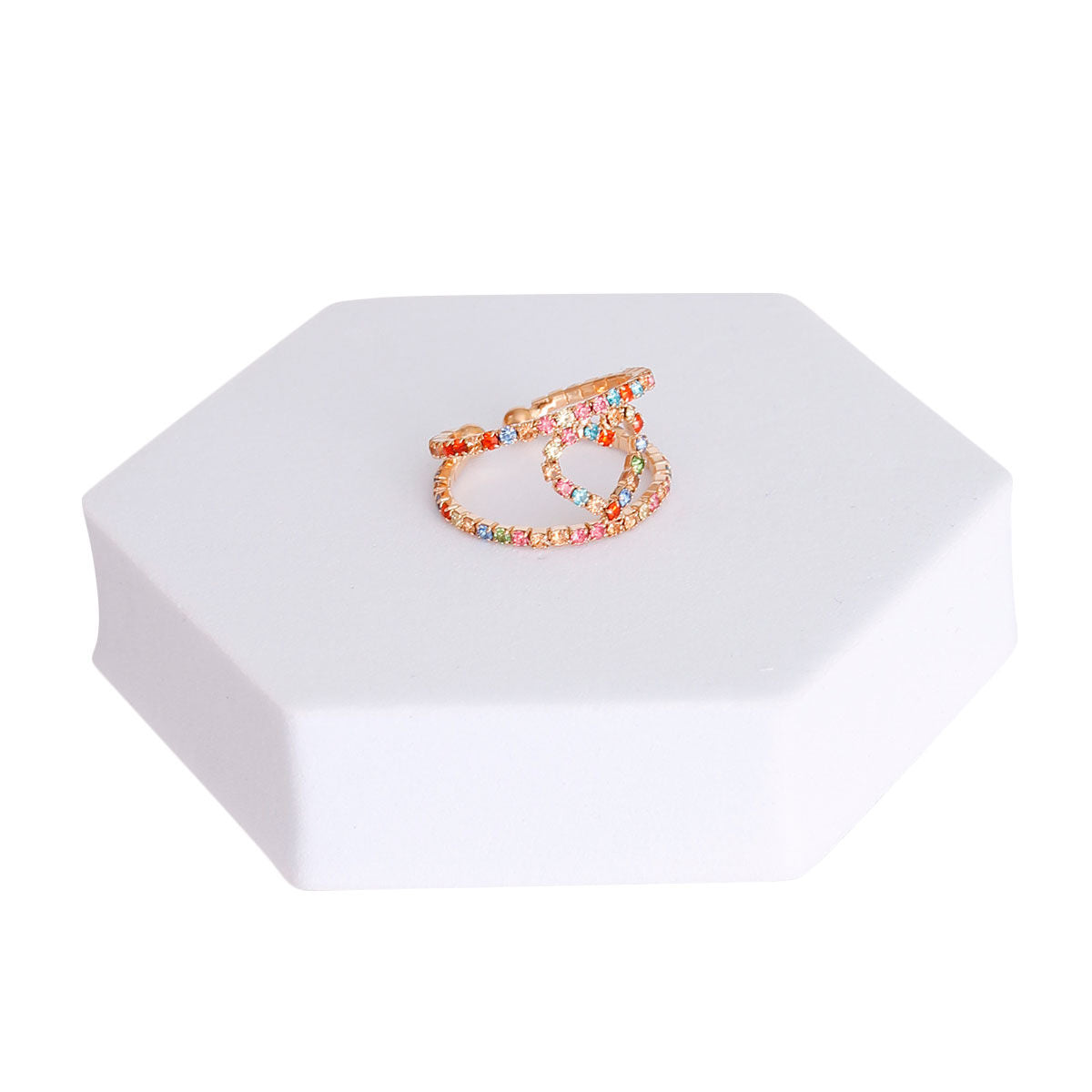Multi Color 2 Line Heart Ring - Premium Wholesale Jewelry from Pinktown - Just $7! Shop now at chiquestyles