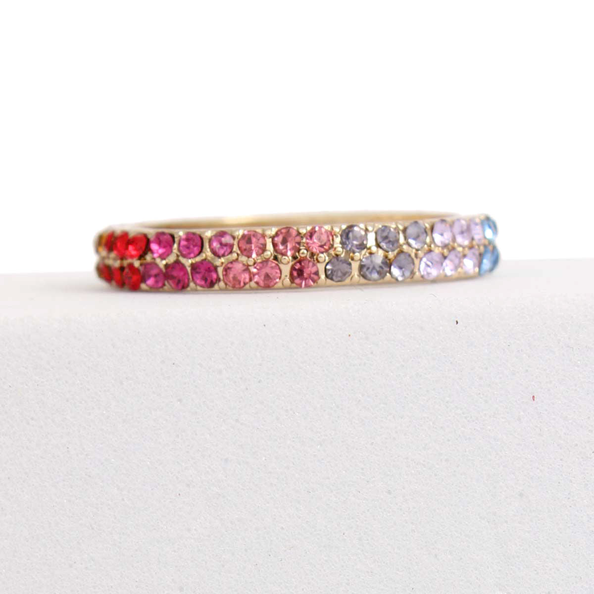 Rainbow Rhinestone Eternity Ring|Size 8 - Premium Wholesale Jewelry from Pinktown - Just $8! Shop now at chiquestyles