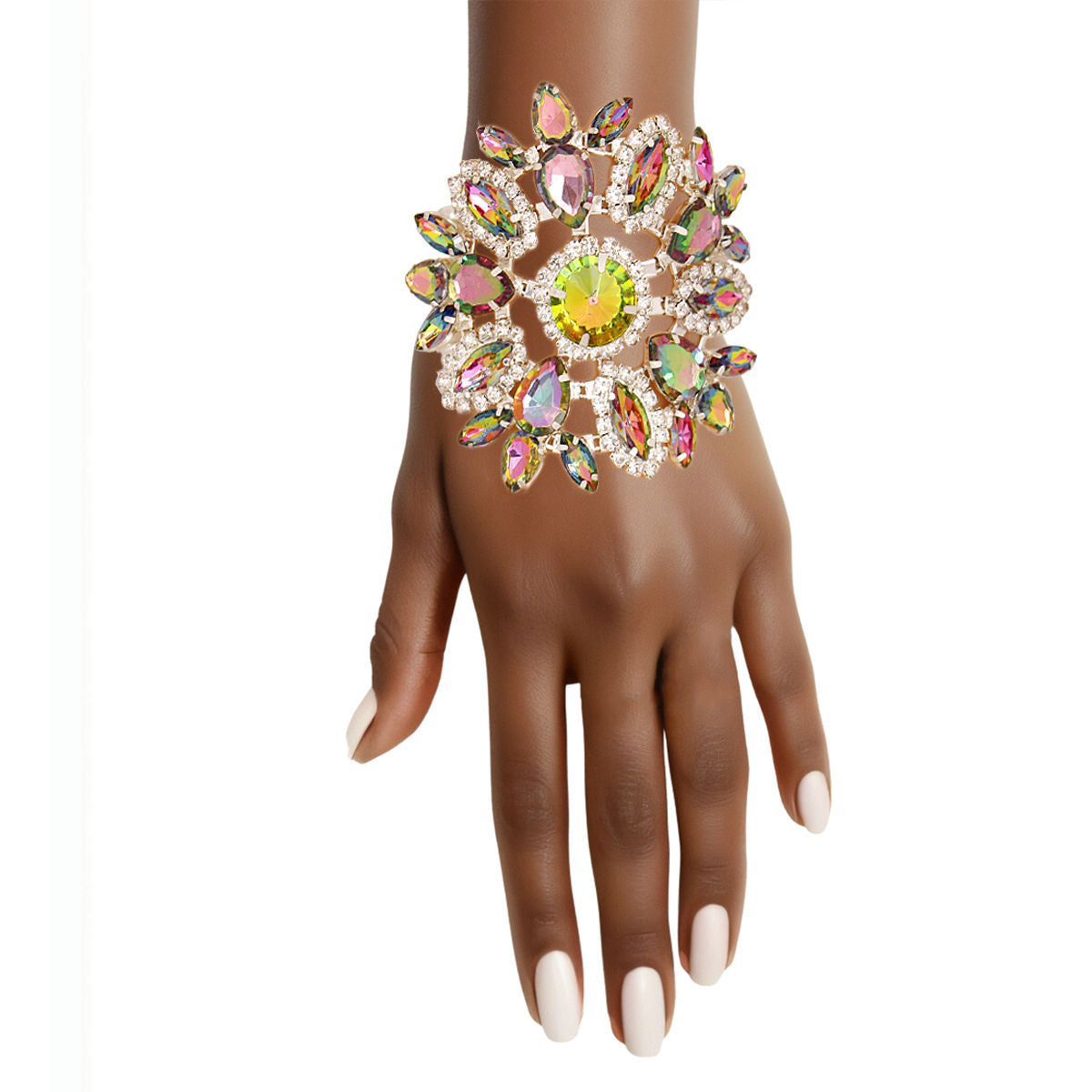 Radiant Pink Green White Pearl Bracelet|Stretch to Fit - Premium Wholesale Jewelry from Pinktown - Just $50! Shop now at chiquestyles