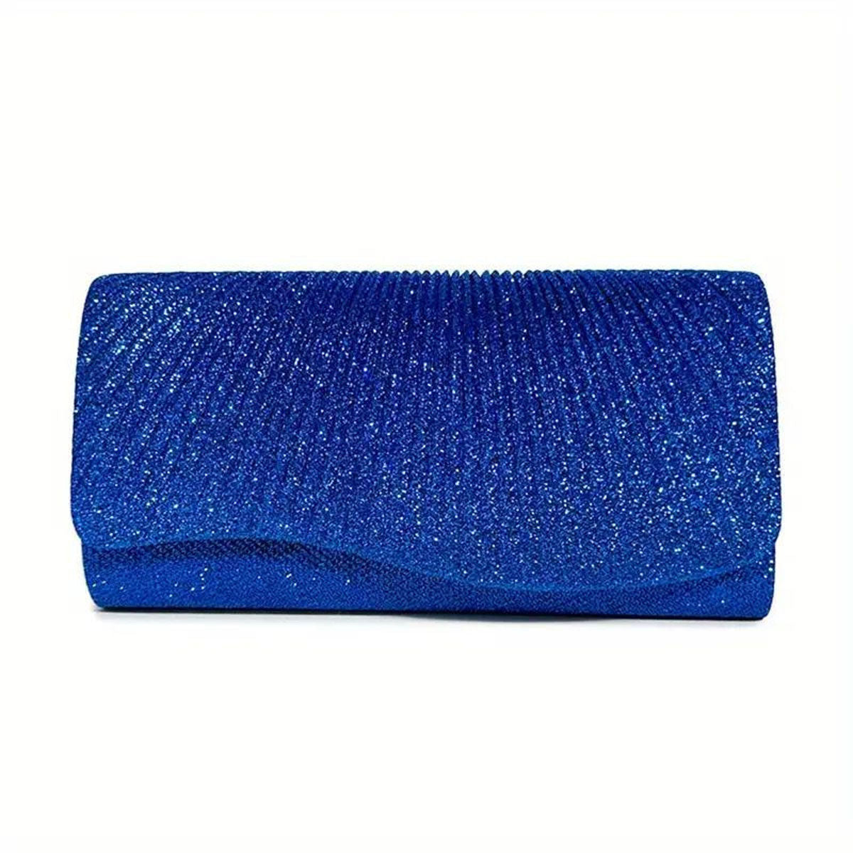 Clutch Blue Ruched Evening Bag for Women|4 x 8 x 2.2 inches - Premium Wholesale Fashion Accessories from Pinktown - Just $34! Shop now at chiquestyles