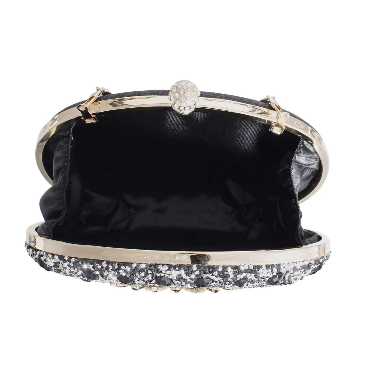 Clutch Black Crystal Hard Case Bag for Women|5.5 x 8 x 2 inches - Premium Wholesale Fashion Accessories from Pinktown - Just $44! Shop now at chiquestyles