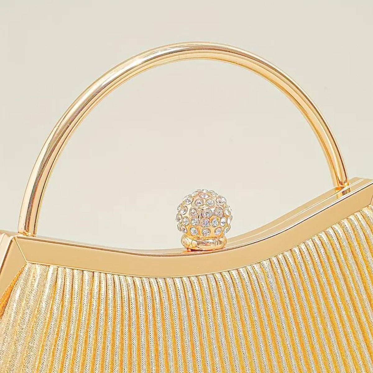 Clutch Gold Ruched Handbag for Women|5.8 x 9.25 x 2 inches - Premium Wholesale Fashion Accessories from Pinktown - Just $33! Shop now at chiquestyles