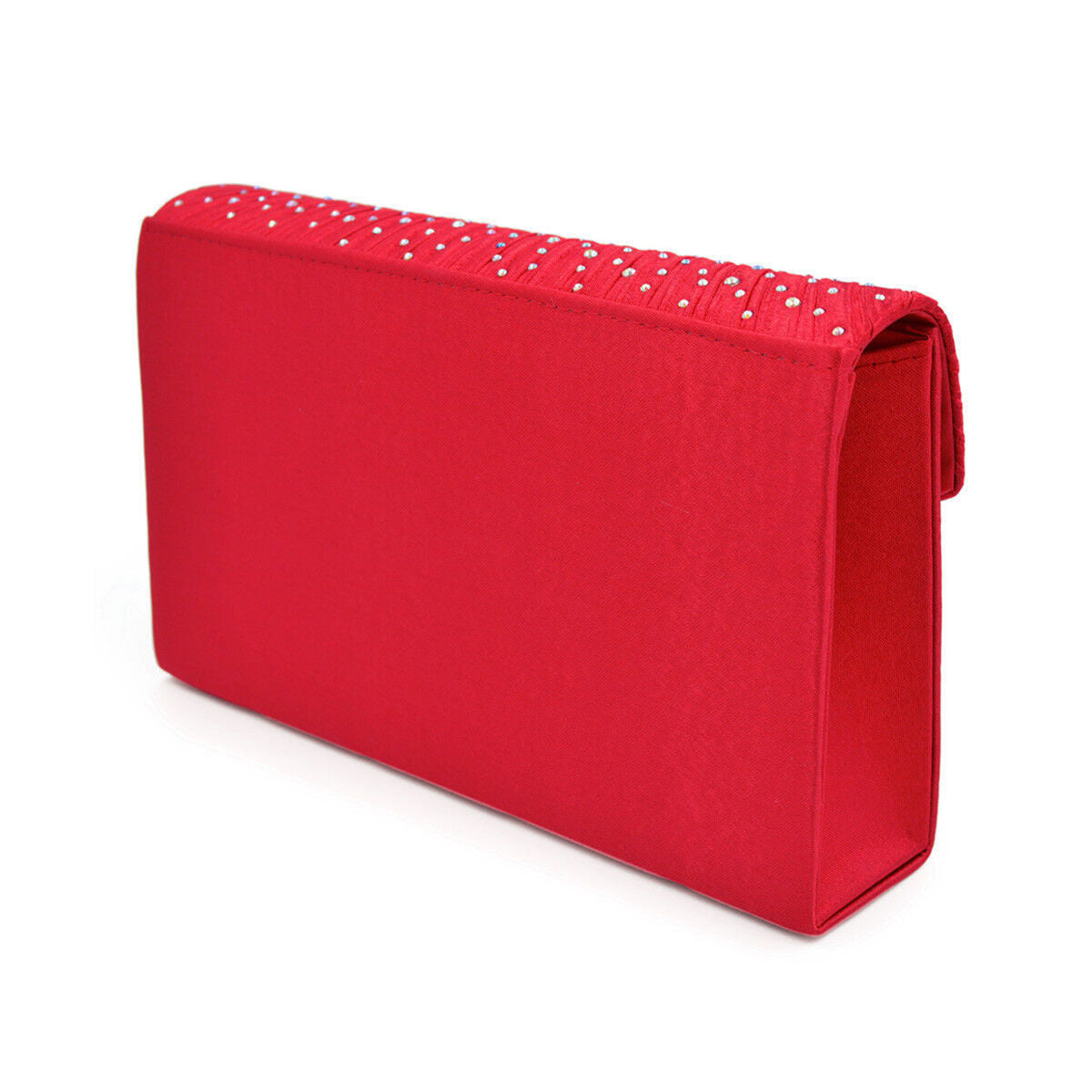 Clutch Red Ruched Rhinestone Bag for Women|5 x 8.25 x 2 inches - Premium Wholesale Fashion Accessories from Pinktown - Just $38! Shop now at chiquestyles