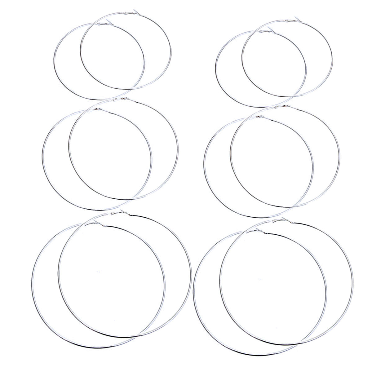 Silver Jumbo Hoop 3 Pcs Set|Variety - Premium Wholesale Jewelry from Pinktown - Just $5! Shop now at chiquestyles
