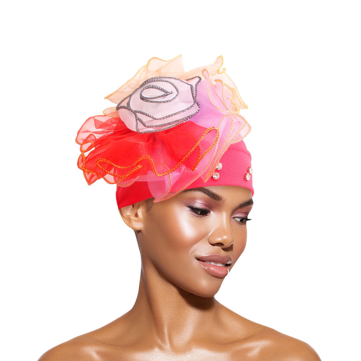 Yellow Pleated Ruffle Rhinestone Turban|Stretch to Fit - Premium Wholesale Fashion Accessories from Pinktown - Just $7! Shop now at chiquestyles