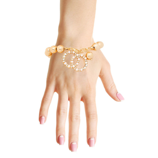 Designer Style Gold Ball Bracelet|8 inches - Premium Wholesale Jewelry from Pinktown - Just $9! Shop now at chiquestyles