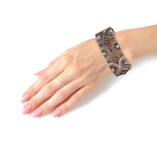 Mixed Metal Round Filigree Bracelet|Stretch to Fit - Premium Wholesale Jewelry from Pinktown - Just $12! Shop now at chiquestyles
