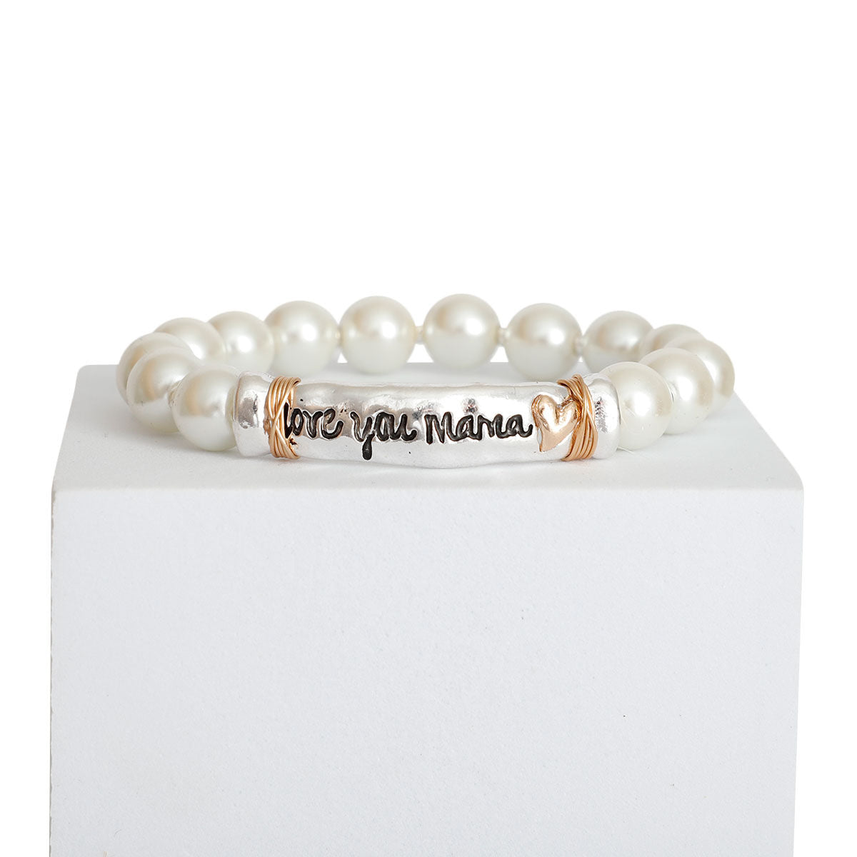 Pearl Silver Love You Mama Bracelet - Premium Wholesale Jewelry from Pinktown - Just $9! Shop now at chiquestyles
