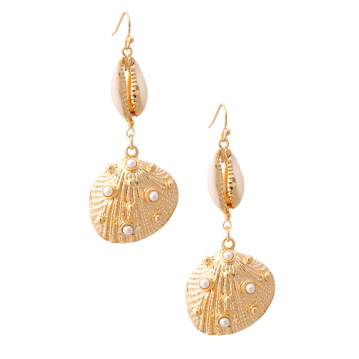Cowrie Shell Drop Earrings|2.5 inches - Premium Wholesale Jewelry from Pinktown - Just $10! Shop now at chiquestyles