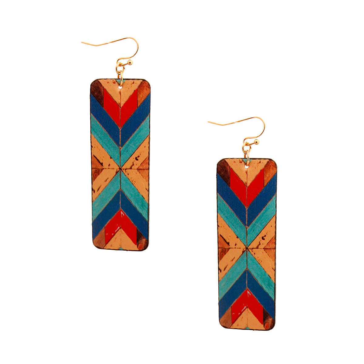 Multi Mosaic Leather Rectangle Earrings|2.5 inches - Premium Wholesale Jewelry from Pinktown - Just $11! Shop now at chiquestyles