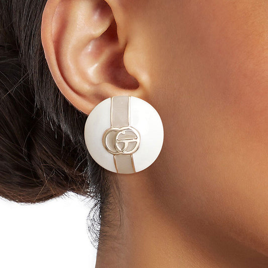 Dome Ivory Designer Studs|1 inch - Premium Wholesale Jewelry from Pinktown - Just $10! Shop now at chiquestyles