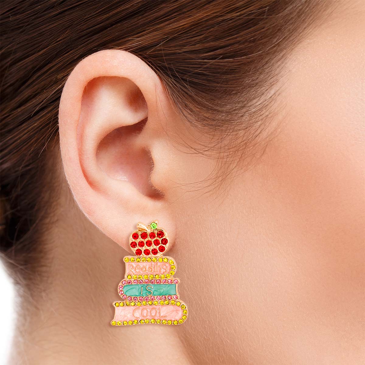 Reading is Cool Bling Studs|1.5 inches - Premium Wholesale Jewelry from Pinktown - Just $15! Shop now at chiquestyles