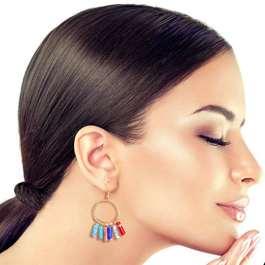 Multi Color Marble Bead Earrings|1.75 inches - Premium Wholesale Jewelry from Pinktown - Just $11! Shop now at chiquestyles