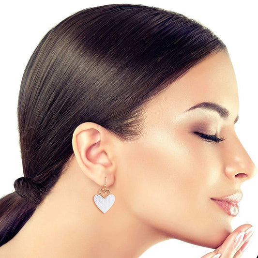 Scratched Heart Drop Earrings|.85 inches - Premium Wholesale Jewelry from Pinktown - Just $10! Shop now at chiquestyles