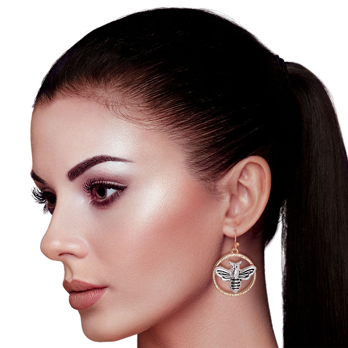 Burnished Metal Bee Earrings|1 inch - Premium Wholesale Jewelry from Pinktown - Just $7! Shop now at chiquestyles