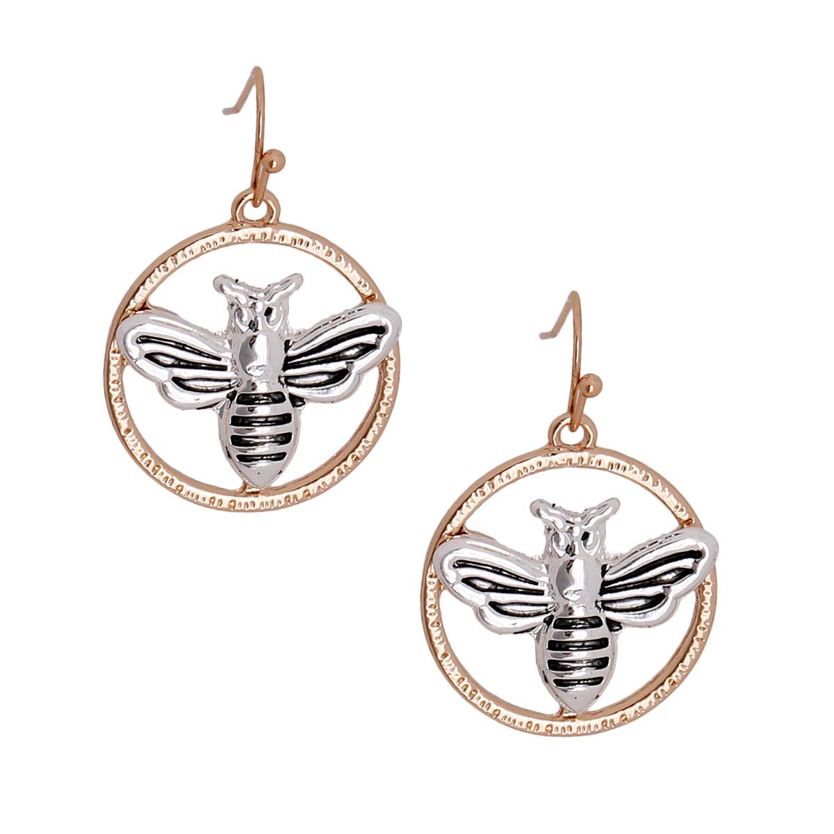 Burnished Metal Bee Earrings|1 inch - Premium Wholesale Jewelry from Pinktown - Just $7! Shop now at chiquestyles