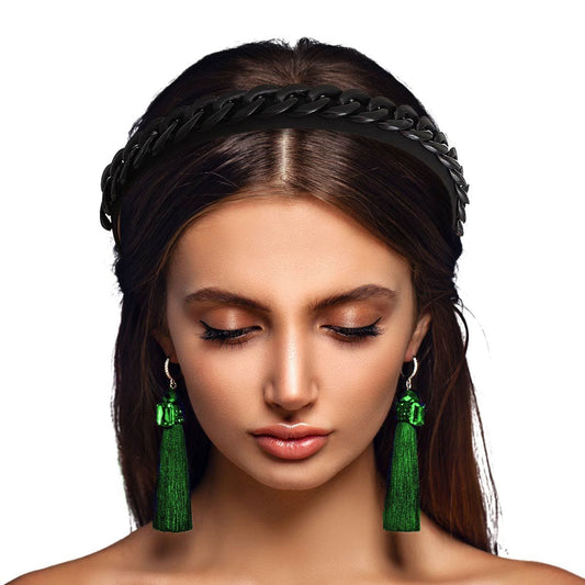 Black Chain Link Thin Headband - Premium Wholesale Fashion Accessories from Pinktown - Just $11! Shop now at chiquestyles
