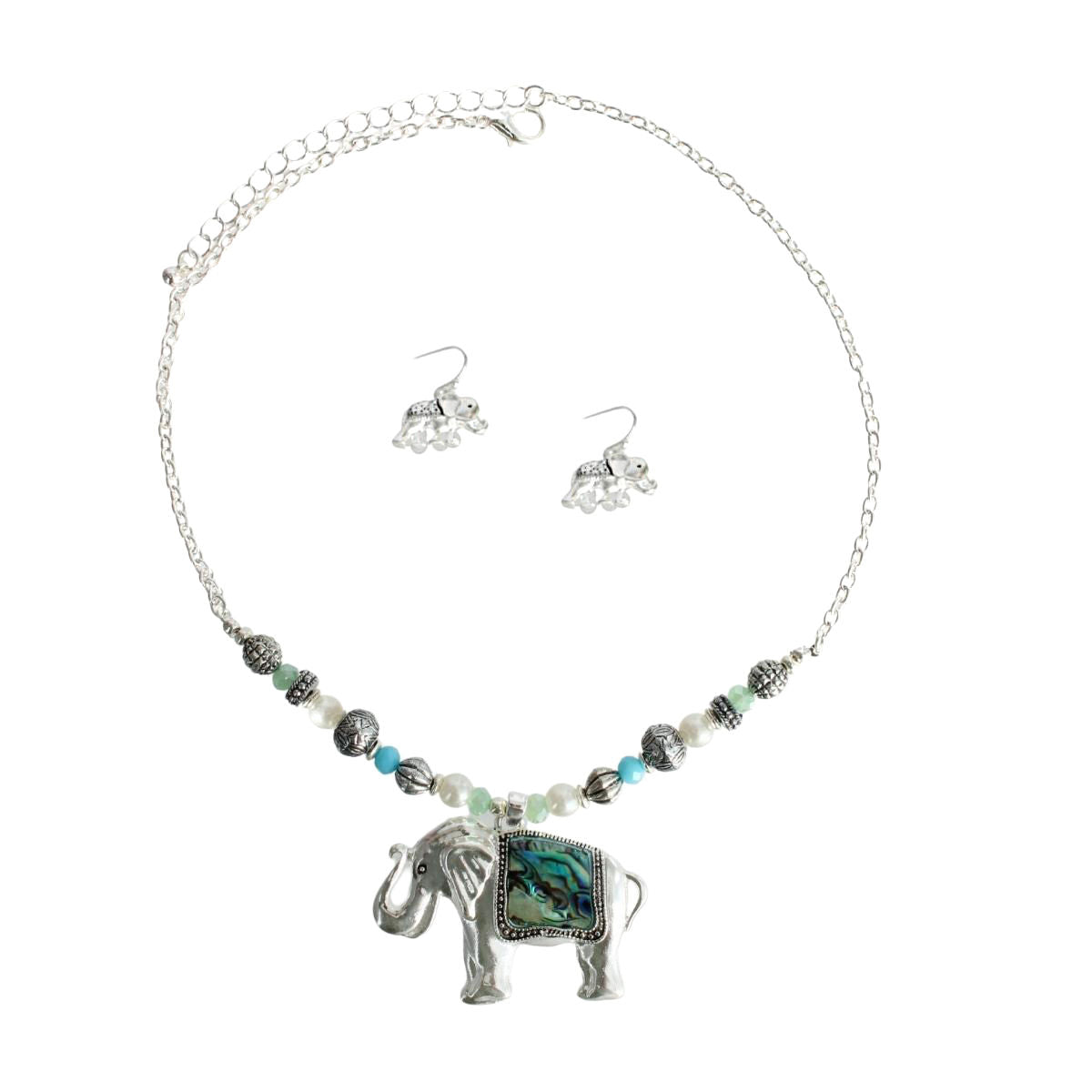 Abalone Elephant Silver Necklace - Premium Wholesale Jewelry from Pinktown - Just $14! Shop now at chiquestyles