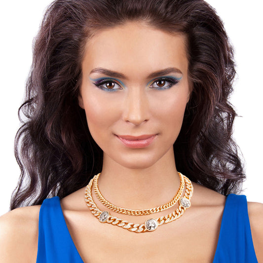 Designer Style Coin Cuban Chain|16 inches - Premium Wholesale Jewelry from Pinktown - Just $17! Shop now at chiquestyles