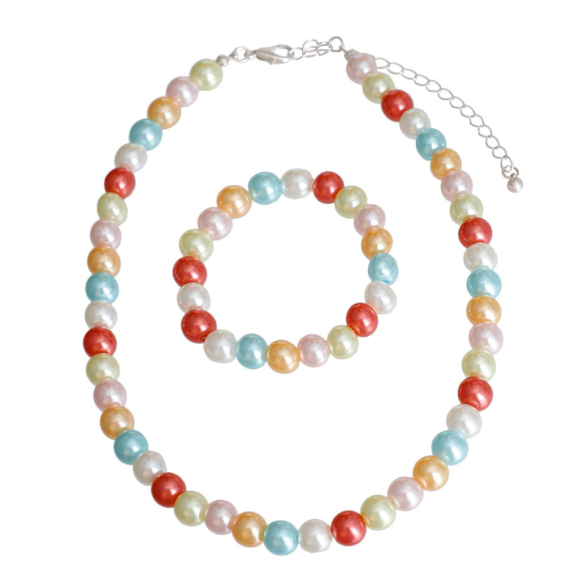 Kids Multi Color Pearl Necklace Set|14 inches - Premium Wholesale Jewelry from Pinktown - Just $9! Shop now at chiquestyles
