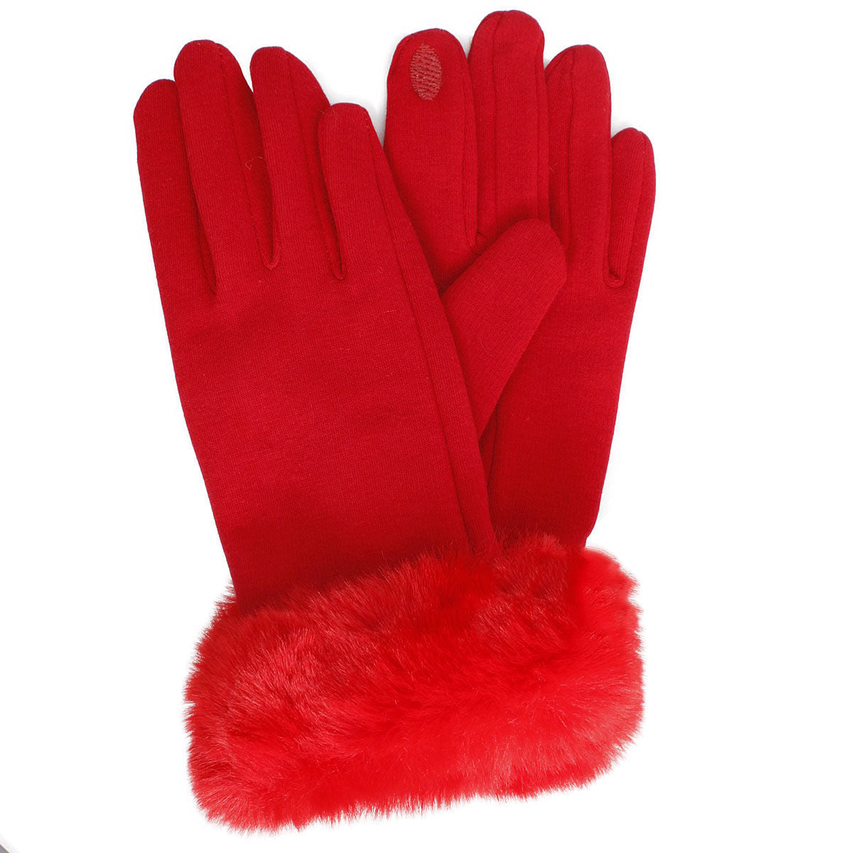 Gloves Red Fur Trim Winter Gloves for Women - Premium Wholesale Fashion Accessories from Pinktown - Just $15! Shop now at chiquestyles