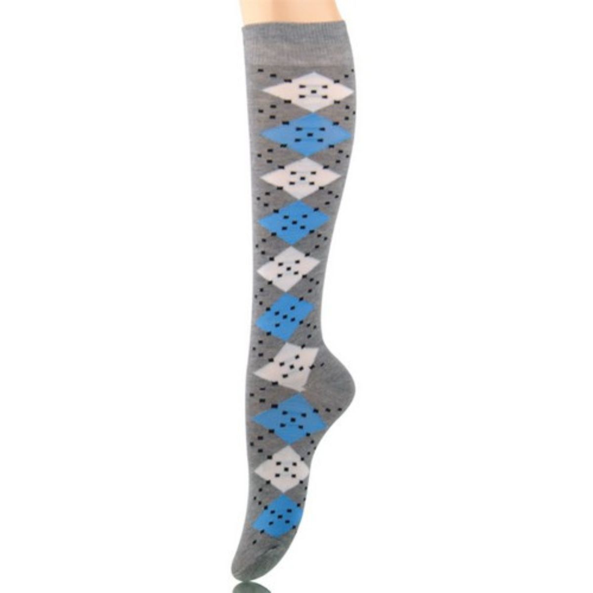 Socks Knee High Gray Diamond for Women - Premium Wholesale Fashion Accessories from Pinktown - Just $6! Shop now at chiquestyles