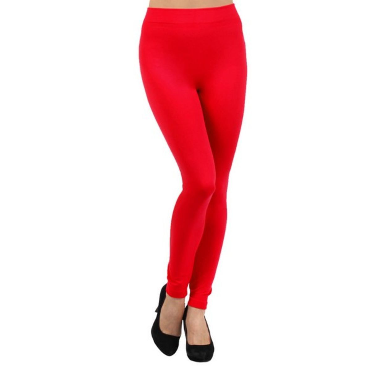 Red Fleece Lined Leggings-Waist 25"-32".|One Size - Premium Wholesale Fashion Accessories from Pinktown - Just $12! Shop now at chiquestyles