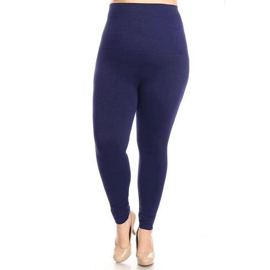 Navy Plus Size High Waist Leggings- 33-39 inch|Plus Size - Premium Wholesale Fashion Accessories from Pinktown - Just $21! Shop now at chiquestyles