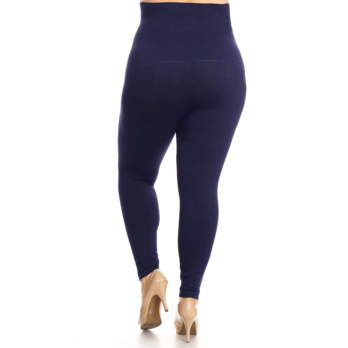 Navy Plus Size High Waist Leggings- 33-39 inch|Plus Size - Premium Wholesale Fashion Accessories from Pinktown - Just $21! Shop now at chiquestyles